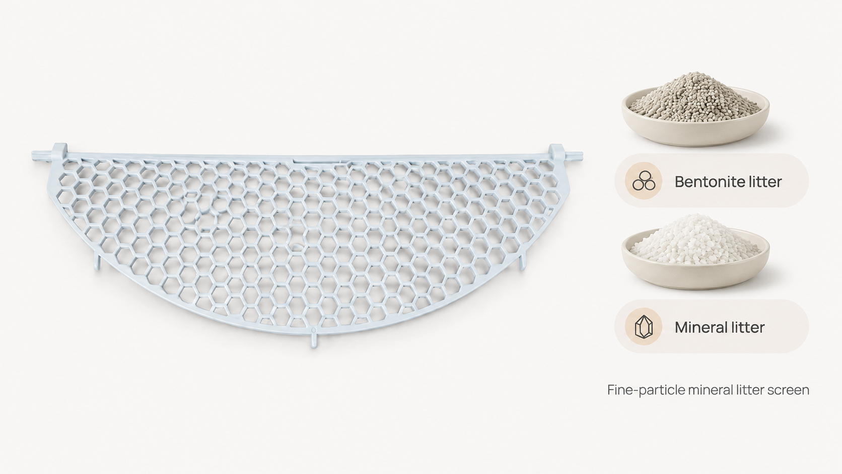 Fine-particle litter screen for bentonite and mineral litter