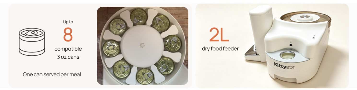 KittyBOT wet food feeder capacity visual